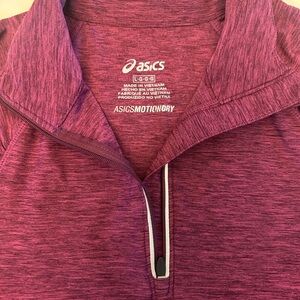 ASICS Marled Berry Half-Zip Performance Pullover